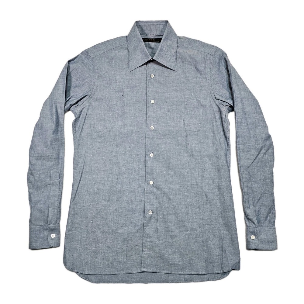 FSC Freeman's Sporting Club Chambray Shirt Mens 15 38 Slim Rebel Cotton Made USA